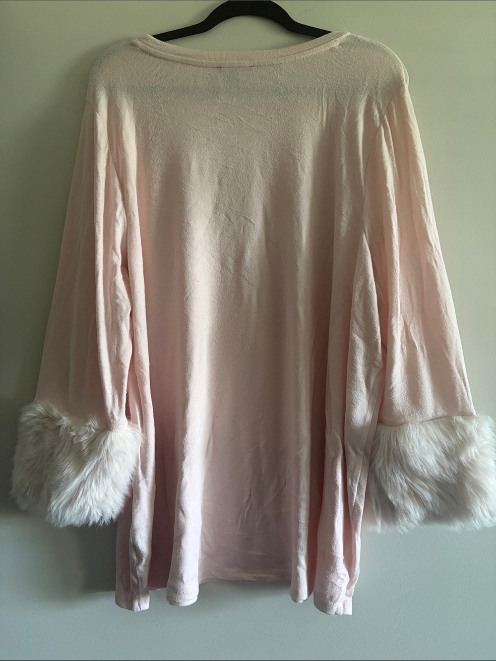 Lane Bryant Light Blush Faux Fur Cuff Tunic - Picture 5 of 5